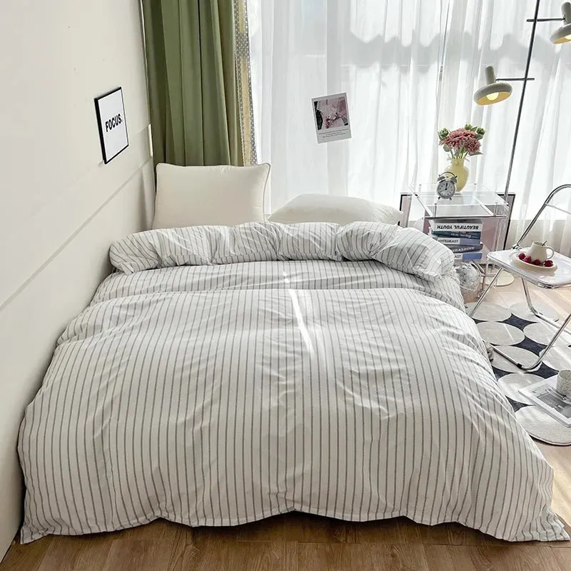 Simple Stripe Duvet Cover for Queen Size Bed