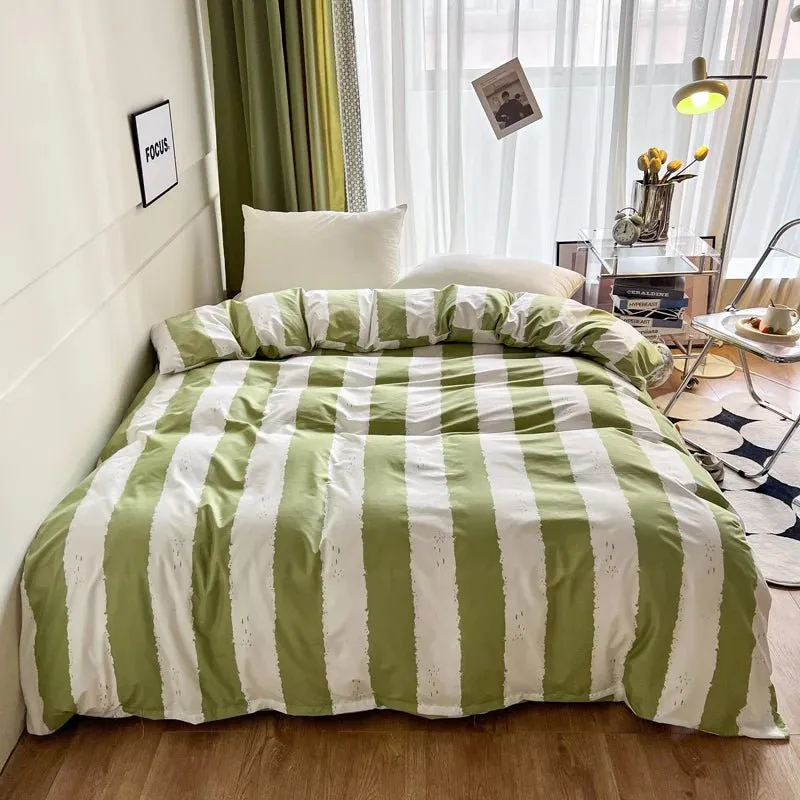 Simple Stripe Duvet Cover for Queen Size Bed