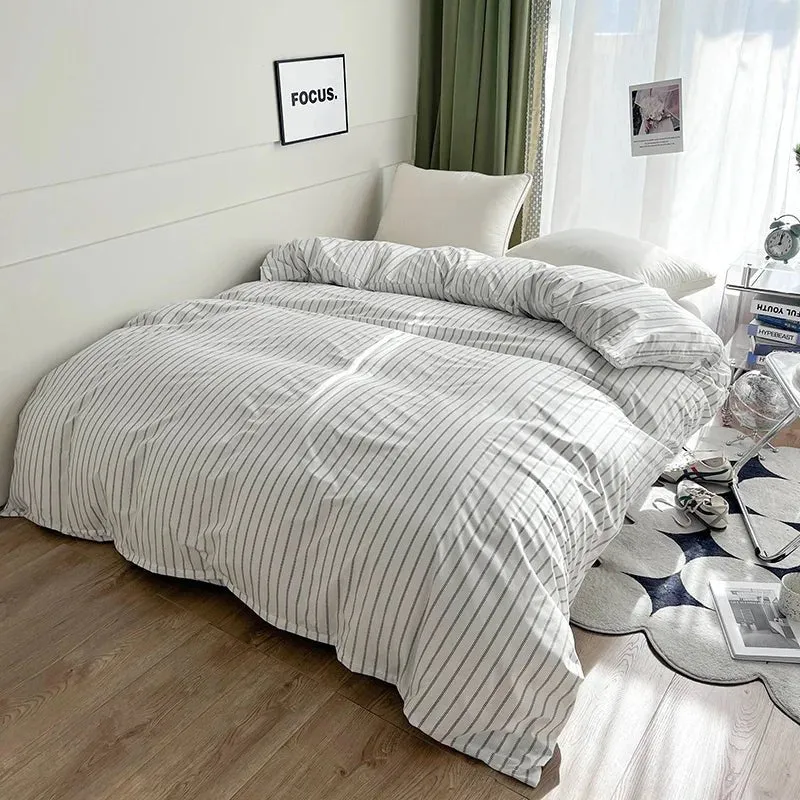 Simple Stripe Duvet Cover for Queen Size Bed