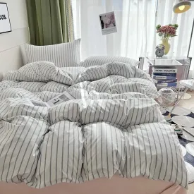 Simple Stripe Duvet Cover for Queen Size Bed