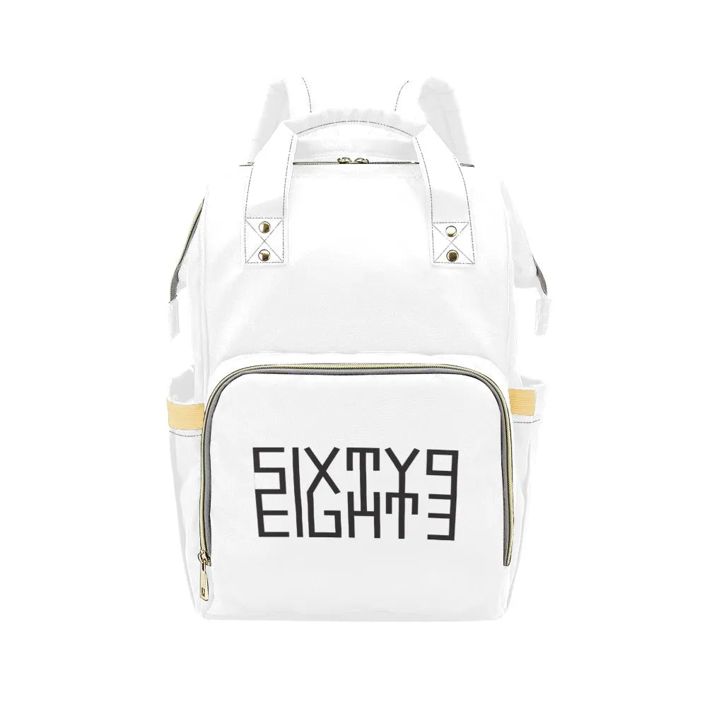 Sixty Eight 93 Logo Black White Multi-Function BackPack