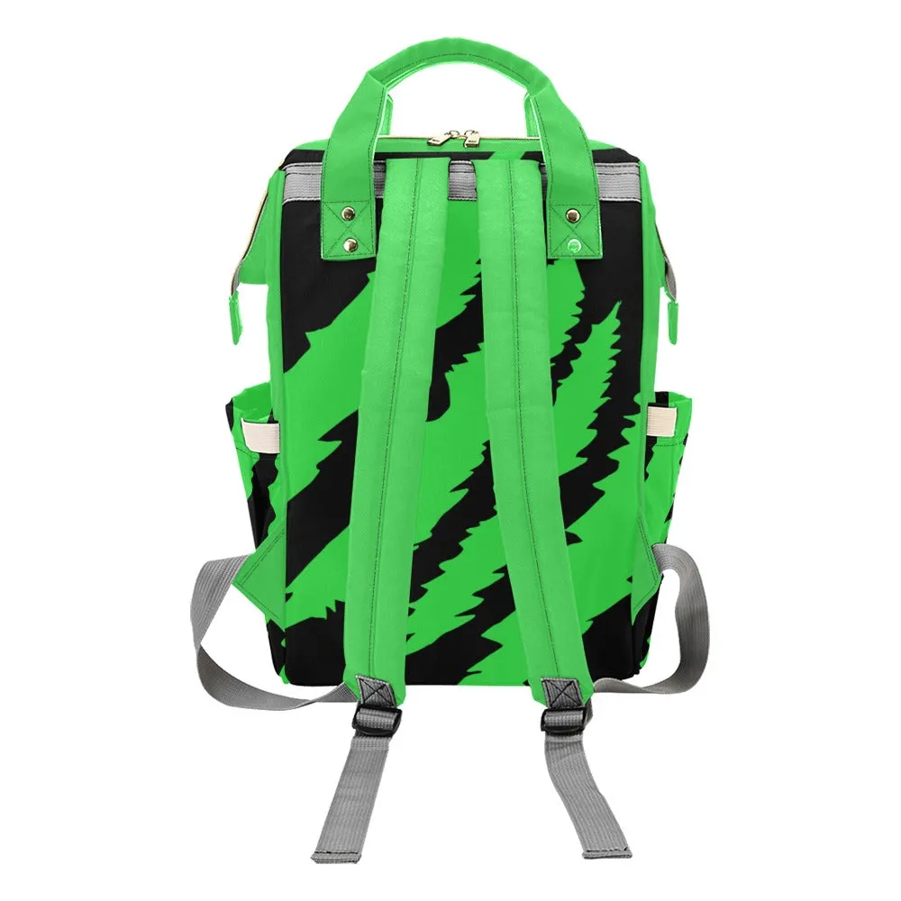 Sixty Eight 93 Logo White Lime Green Slash Multi-Function BackPack