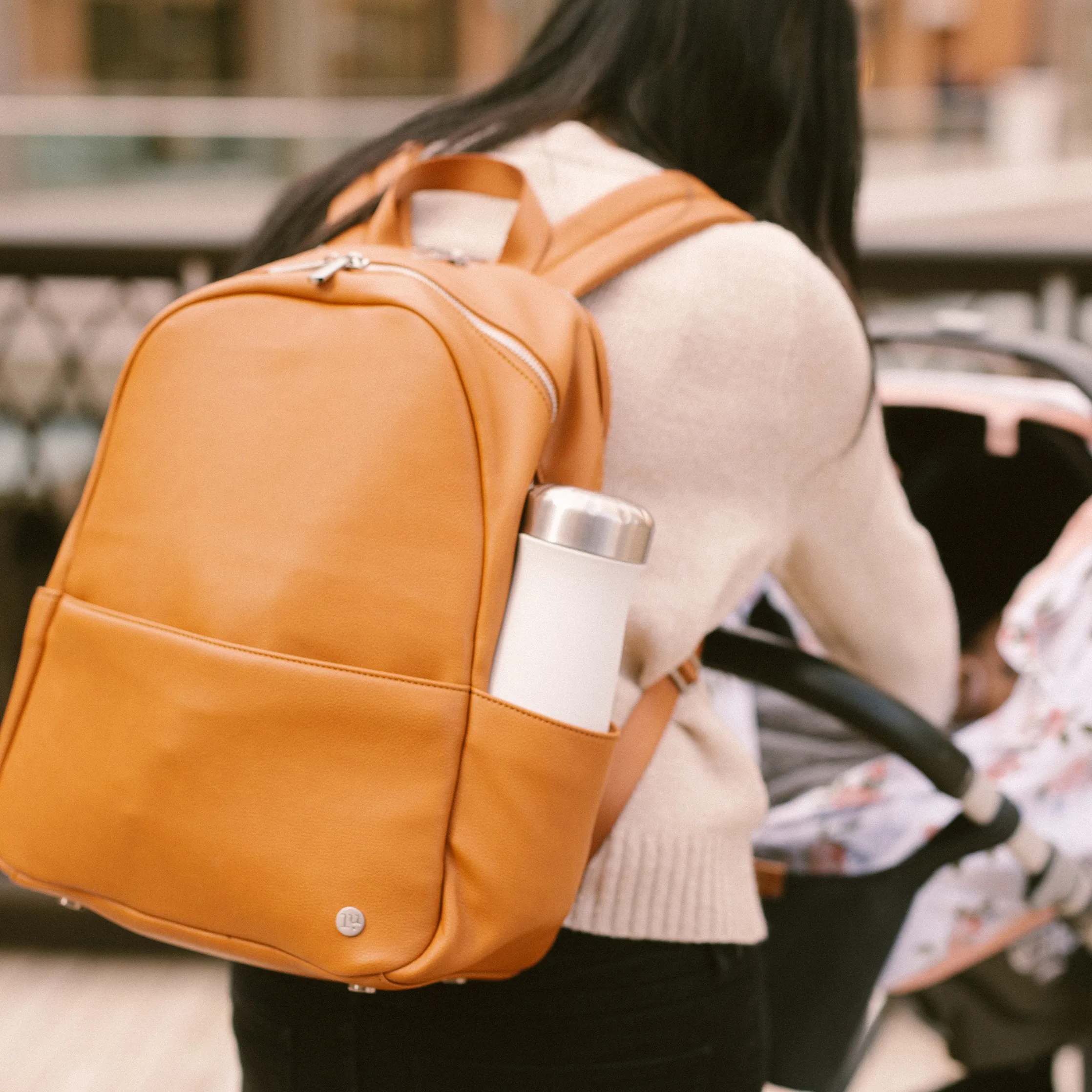 Skyline Backpack Cognac - Gold Hardware