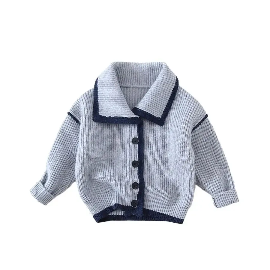 Spring Autumn Fashion Jackets Children Girls Cardigan Knit Sweater Boys Clothes Kids Cute Baby Coats Outerwear Clothing 1-8Years