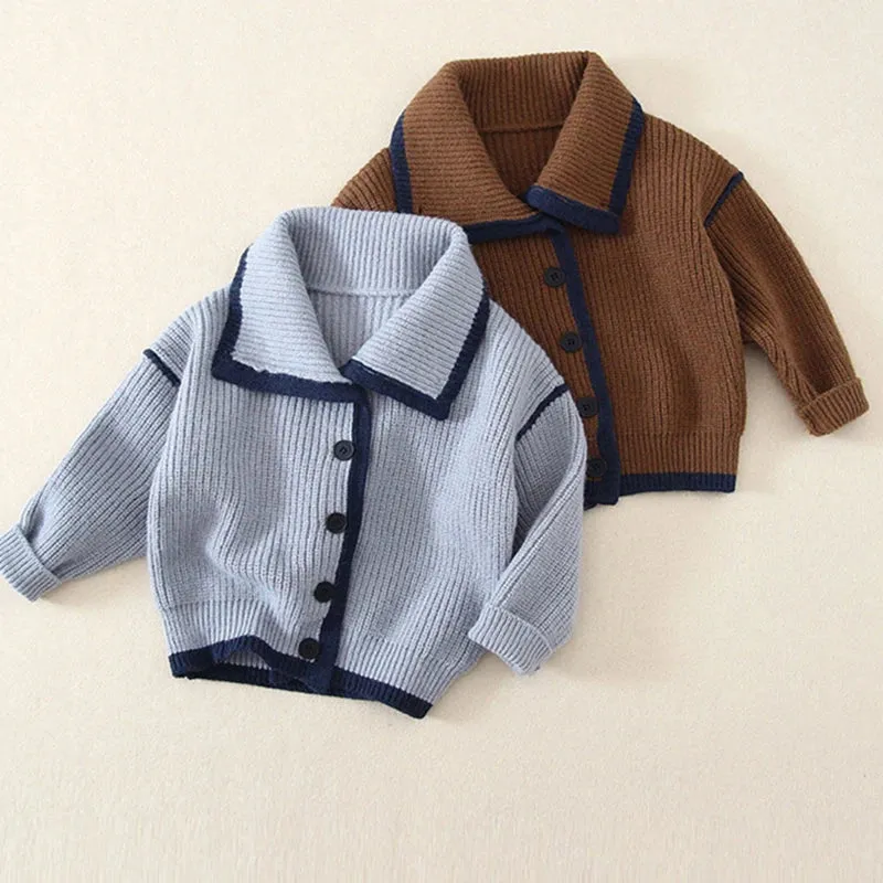 Spring Autumn Fashion Jackets Children Girls Cardigan Knit Sweater Boys Clothes Kids Cute Baby Coats Outerwear Clothing 1-8Years