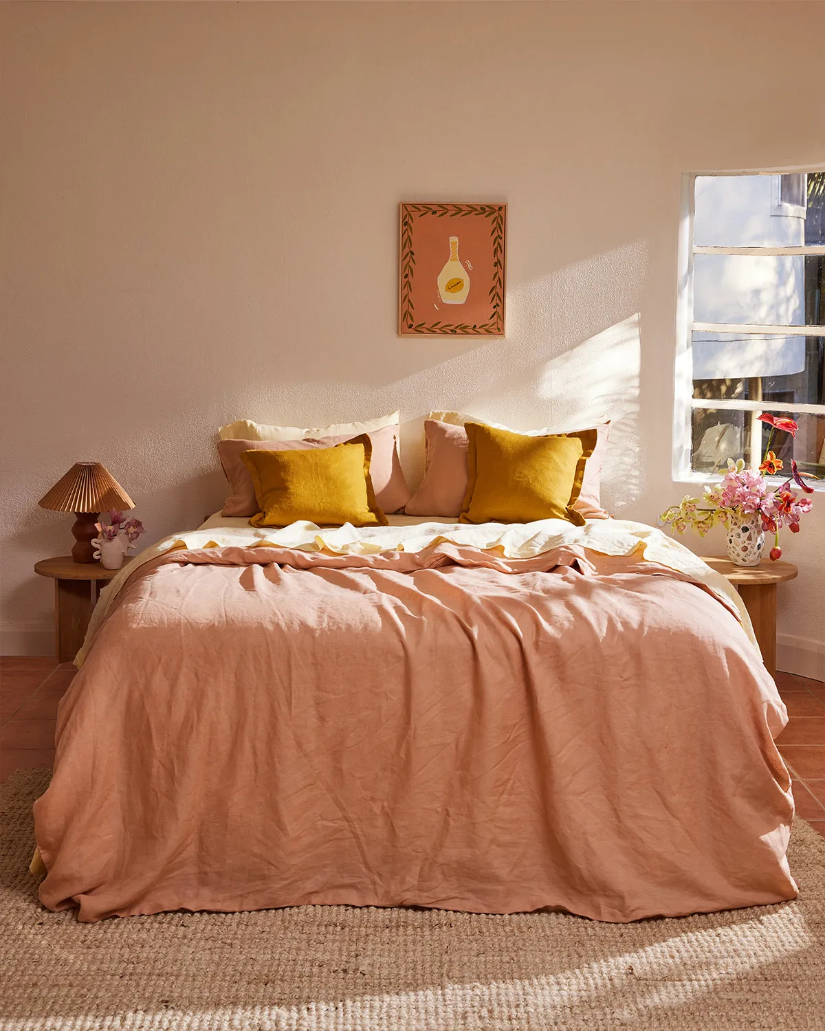 Terracotta 100% French Flax Linen Bedding Set