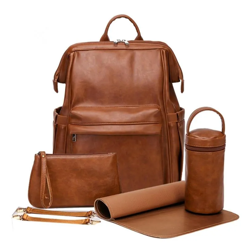 The Harlow Diaper Bag Backpack - Vegan Leather