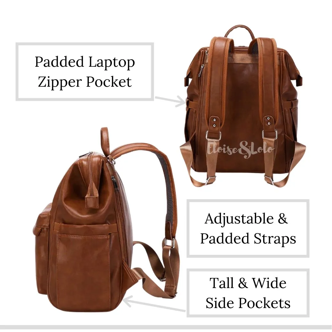 The Harlow Diaper Bag Backpack - Vegan Leather