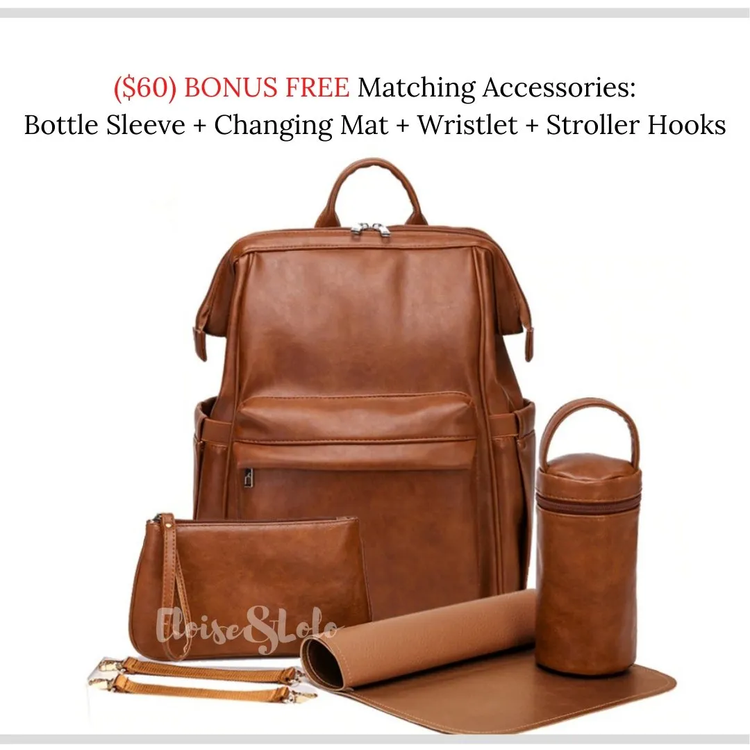 The Harlow Diaper Bag Backpack - Vegan Leather