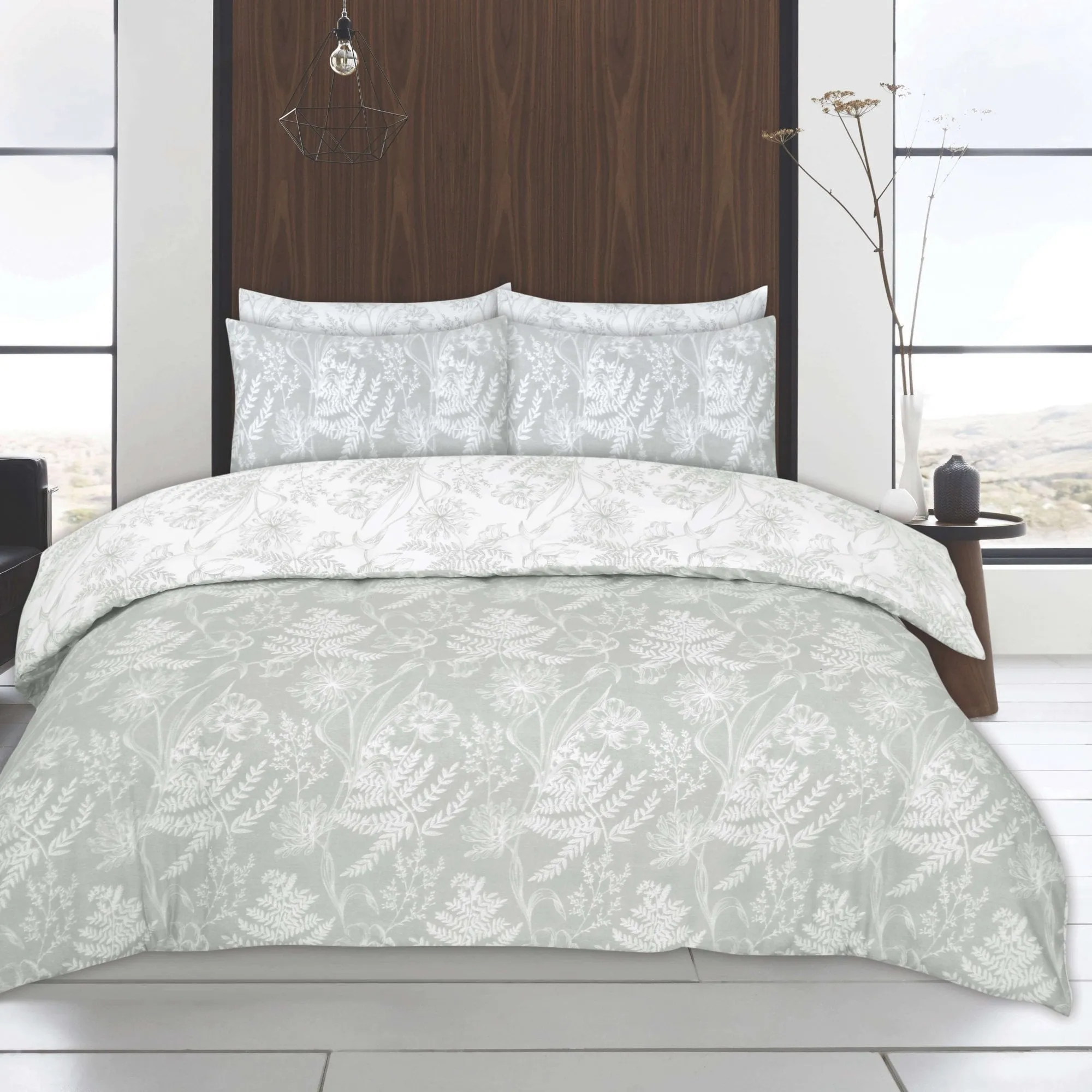 Twin Pack Farrow/Hibiscus Duvet Set - Grey