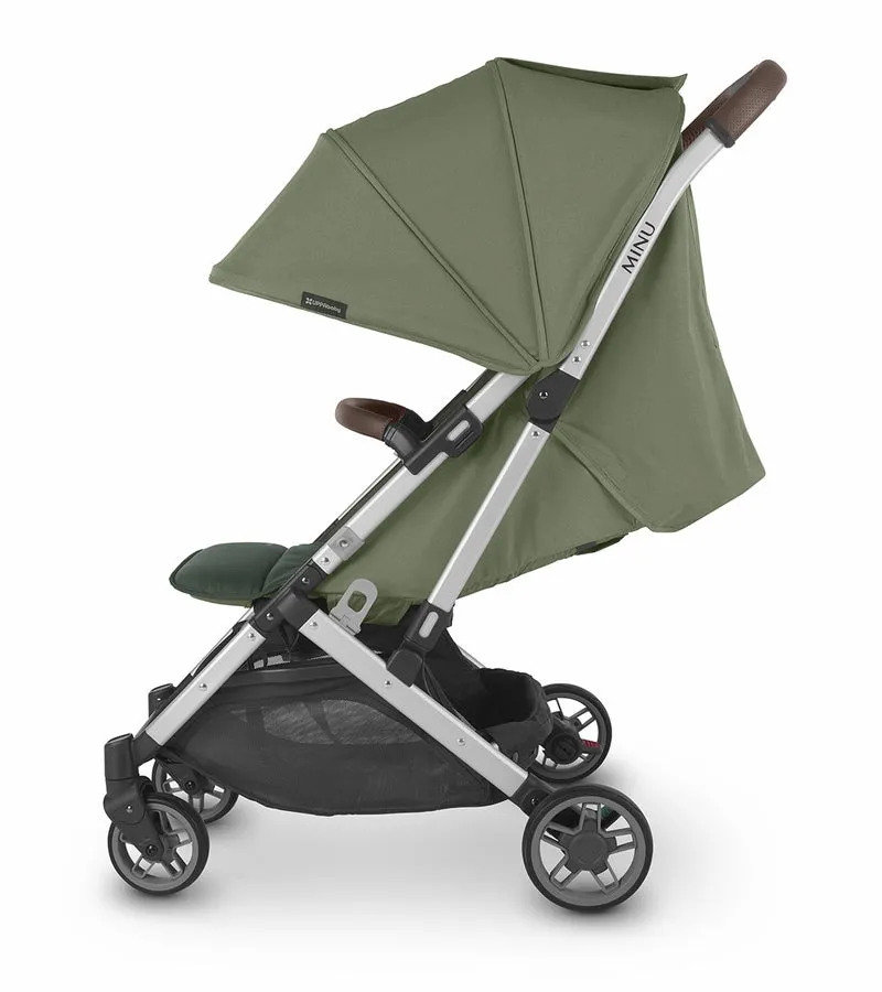 UPPAbaby Minu V2 Compact Stroller - Emelia (Sage Melange / Silver / Chestnut Leather)