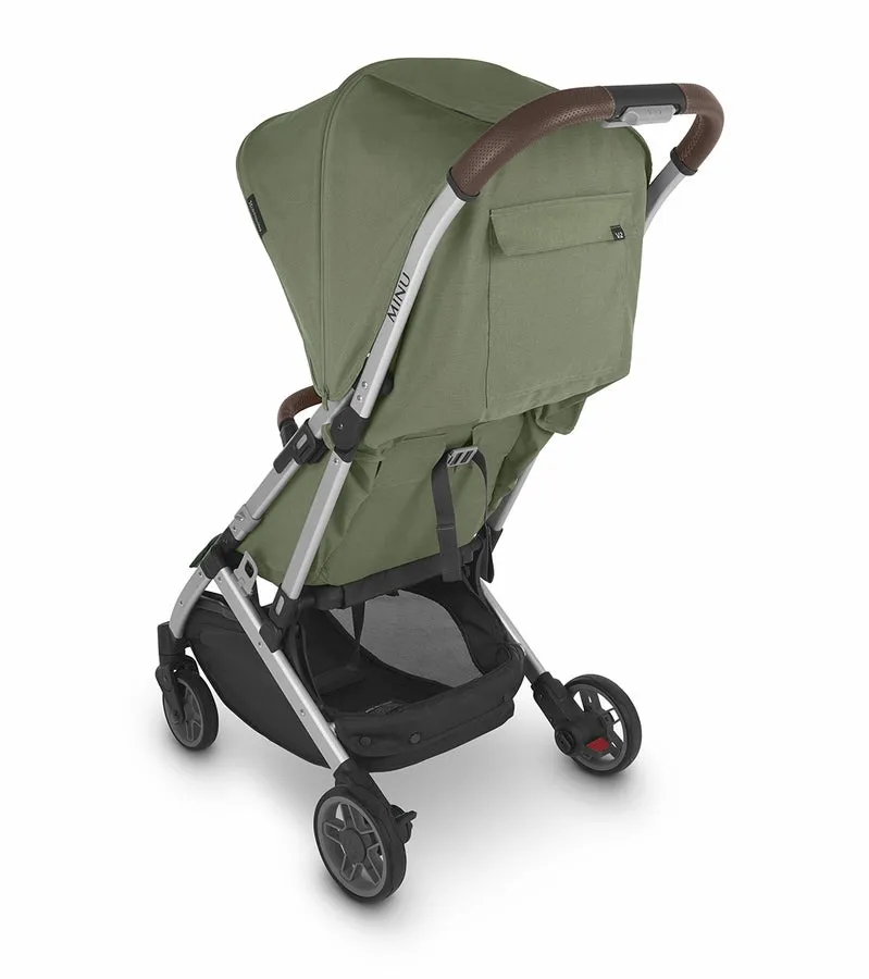 UPPAbaby Minu V2 Compact Stroller - Emelia (Sage Melange / Silver / Chestnut Leather)