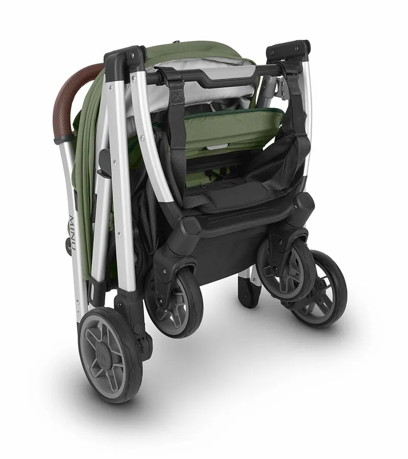 UPPAbaby Minu V2 Compact Stroller - Emelia (Sage Melange / Silver / Chestnut Leather)