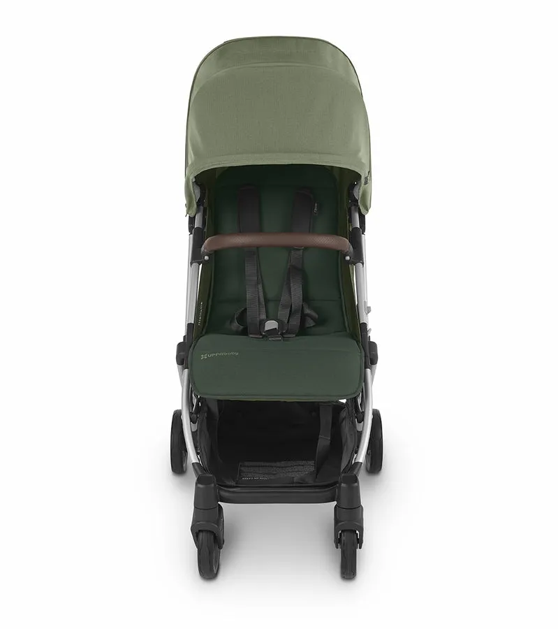 UPPAbaby Minu V2 Compact Stroller - Emelia (Sage Melange / Silver / Chestnut Leather)