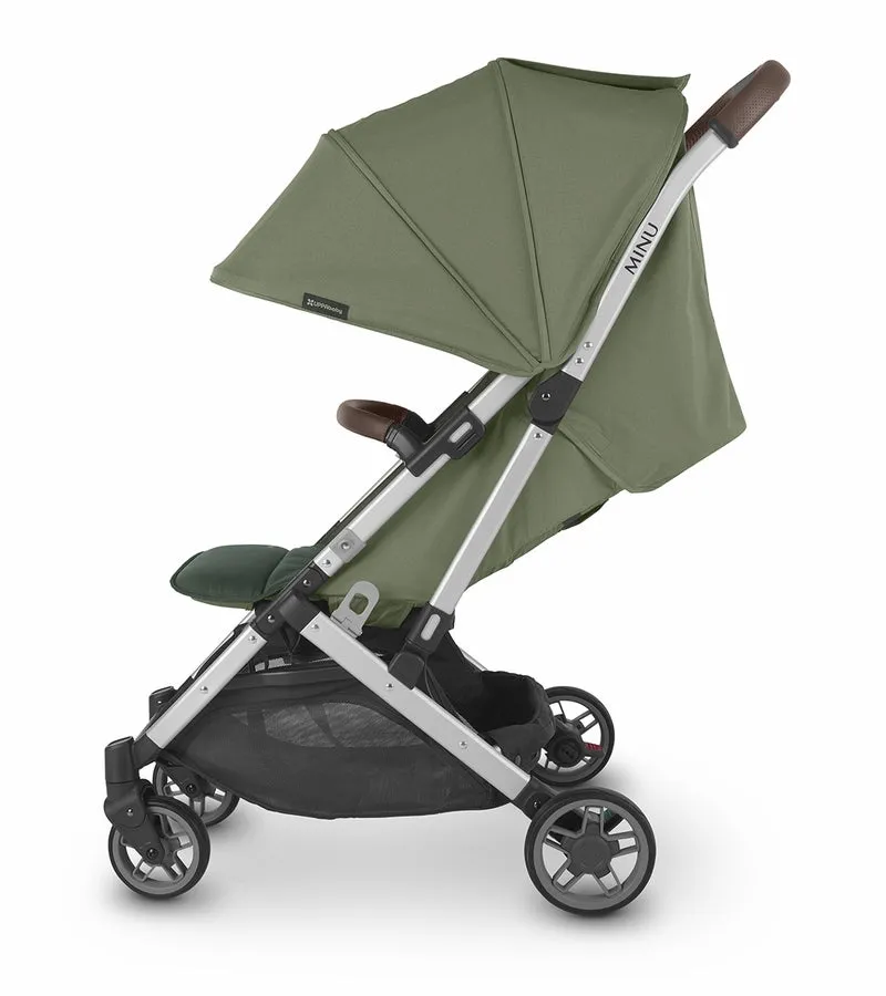 UPPAbaby Minu V2 Compact Stroller - Emelia (Sage Melange / Silver / Chestnut Leather)