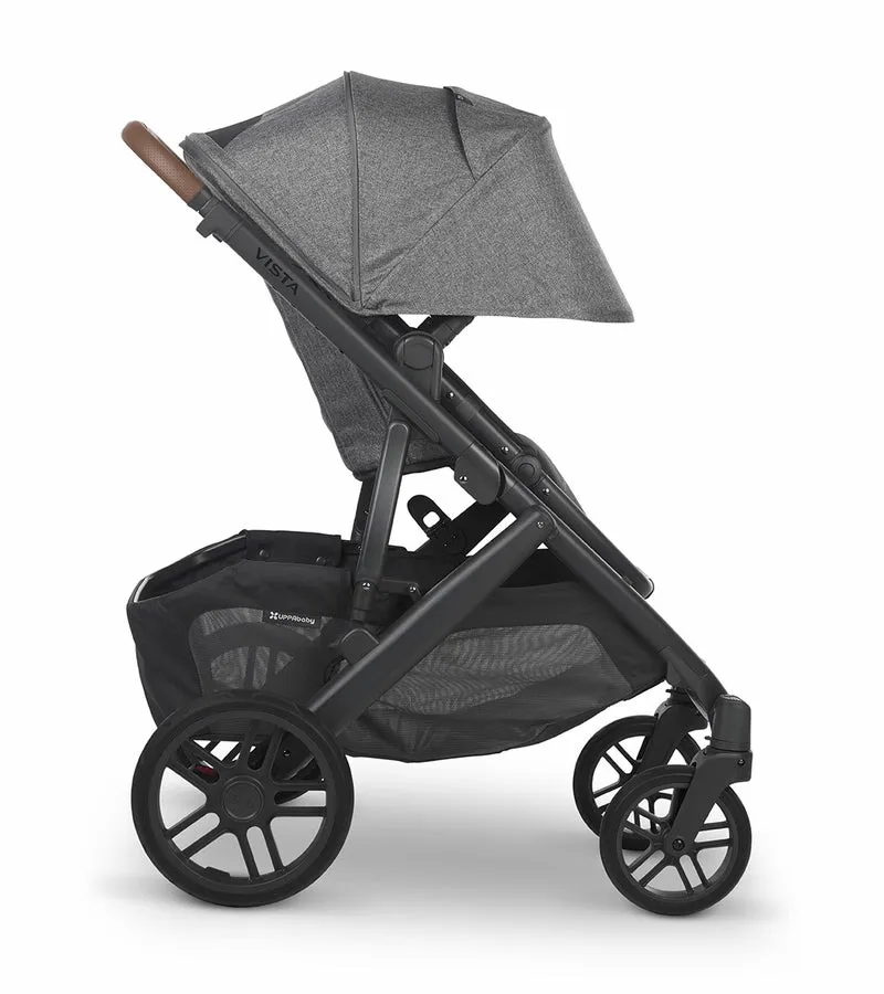 UPPAbaby Vista V2 Stroller- Greyson (Charcoal Melange/Carbon/Saddle Leather)