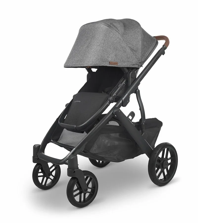 UPPAbaby Vista V2 Stroller- Greyson (Charcoal Melange/Carbon/Saddle Leather)