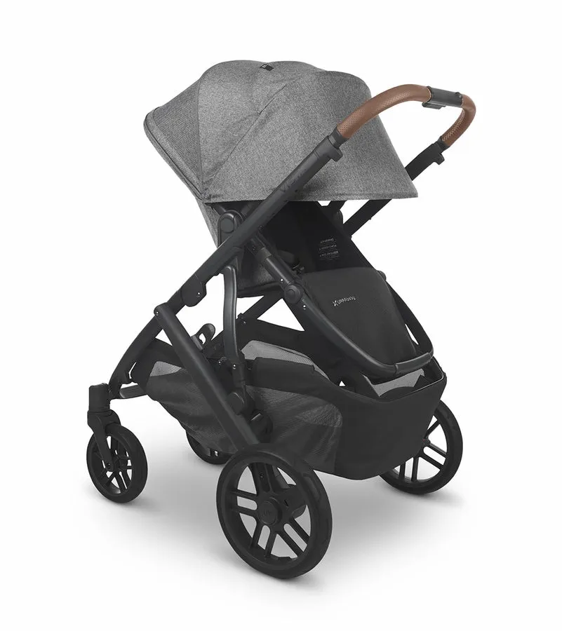 UPPAbaby Vista V2 Stroller- Greyson (Charcoal Melange/Carbon/Saddle Leather)