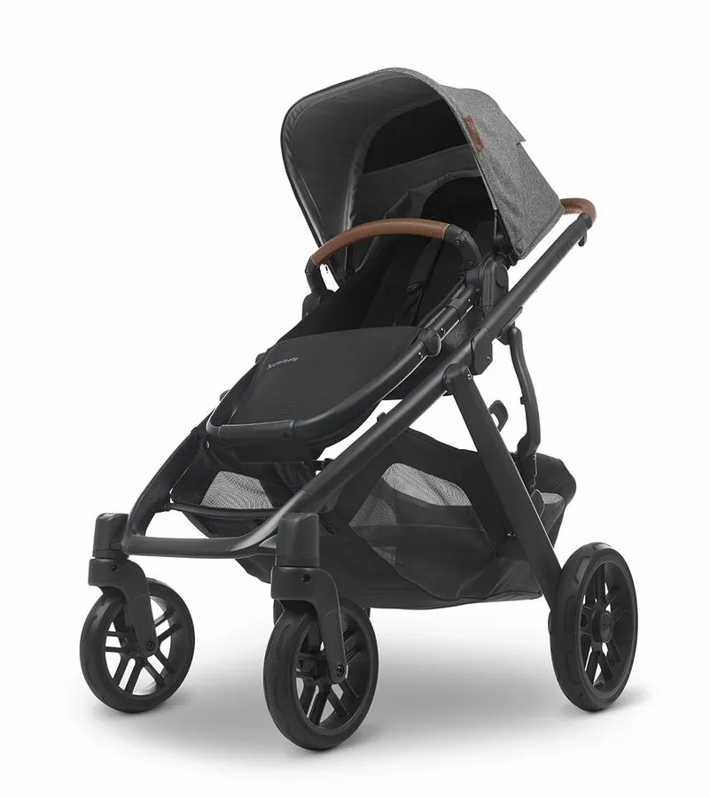 UPPAbaby Vista V2 Stroller- Greyson (Charcoal Melange/Carbon/Saddle Leather)