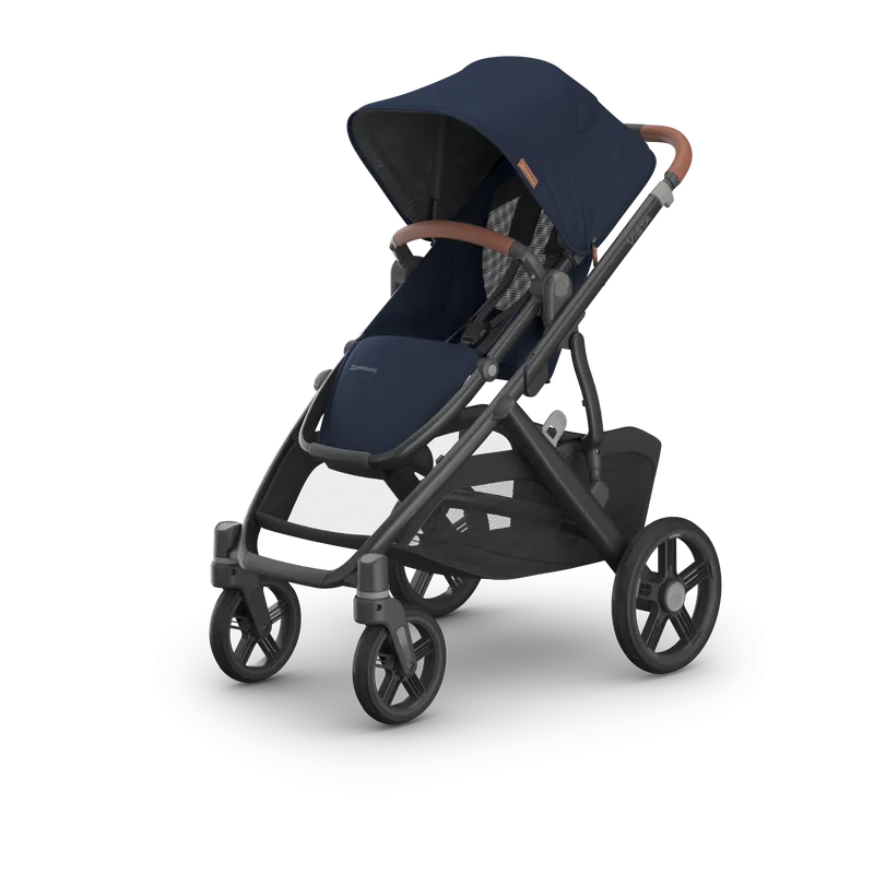 UPPAbaby Vista V3 Stroller & Bassinet Bundle - Noa (Navy / Carbon Frame / Saddle Leather)