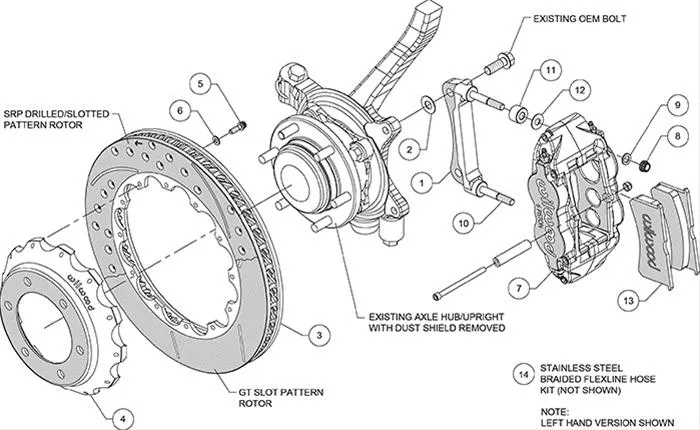 Wilwood Forged Narrow Superlite 6R Big Brake Front Brake Kits 140-14578-DR